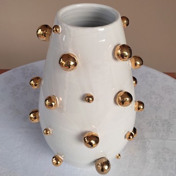 Vaso "decori foglia oro"