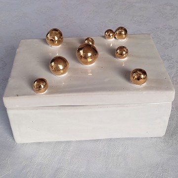 Scatola "decori foglia oro"