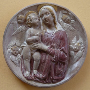 Madonna "Della Seggiola" con manto celeste
