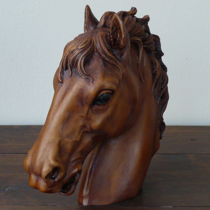 Bust of bay horse