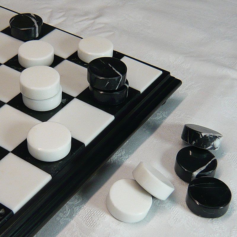 Checkers' pawns "White-Black marble"