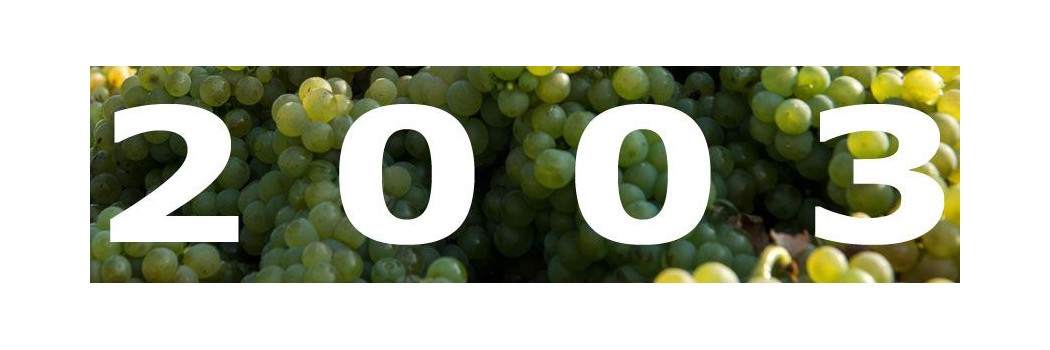 The 2003 vintage was characterised by low rainfall and high average temperatures